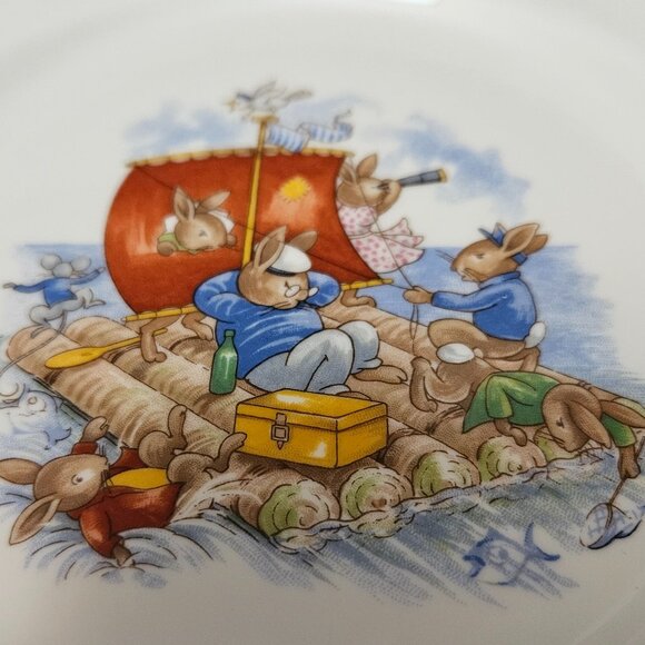 Vtg Royal Doulton Bunnykins 3 pc. English Fine Bone China – Plate, Bowl, Cup - Picture 12 of 16